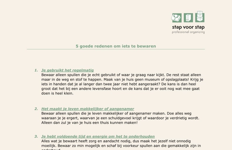 De 5 bewaarcriteria
